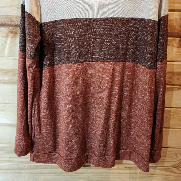 Pink Clover XL Colorblock Long Sleeve Top – Soft Lightweight Knit - Picture 2 of 5